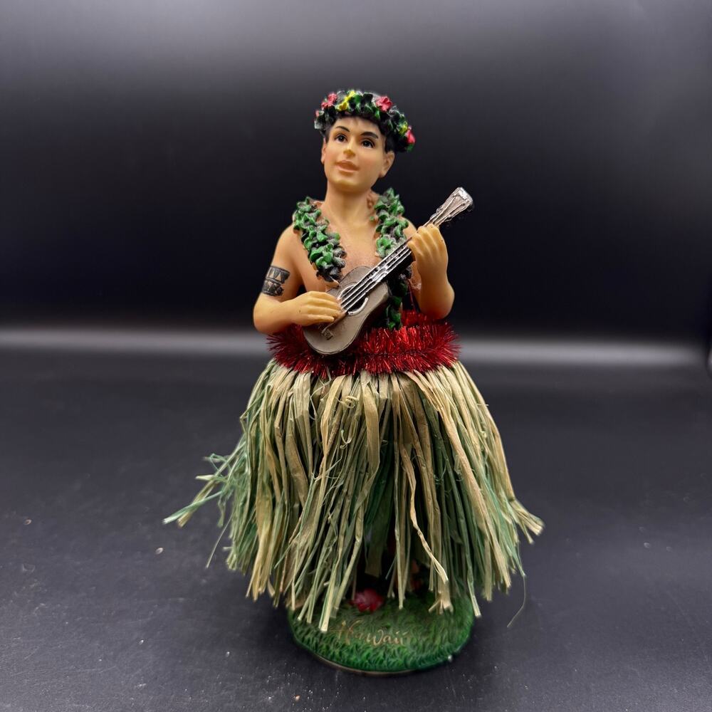 Vintage Hawaiian Hula Dancer Dashboard Rocking Doll Figurine